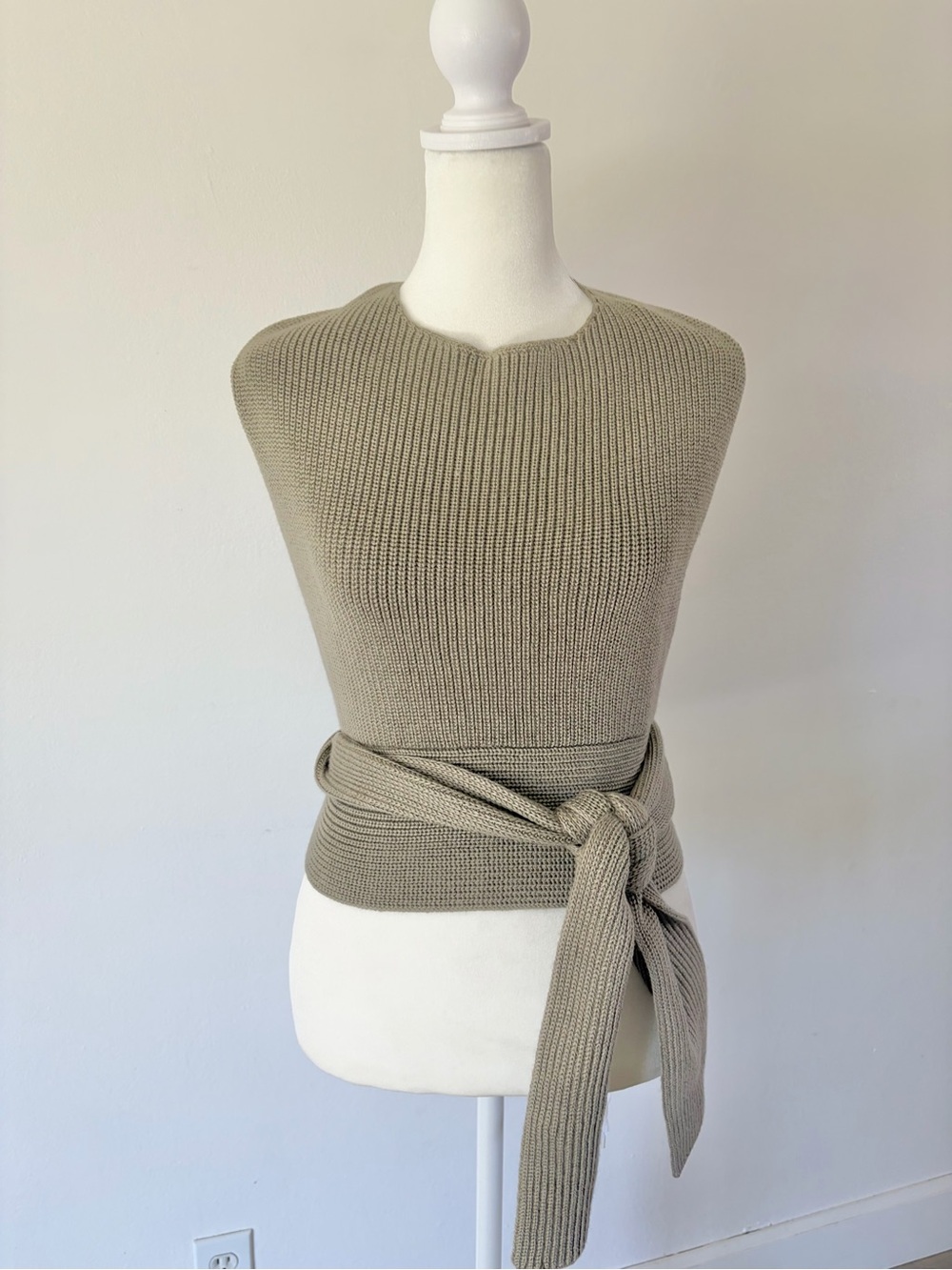Free People Beach‎ Orchid Convertible Open-Back Sweater Knit Tank In Taupe NWT